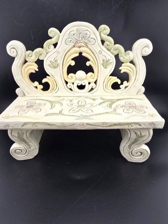 Other - French Filigree Petite Doll Display Bench Hand-Painted
